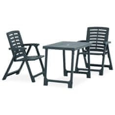 Vidaxl 3dílný skládací bistro set plastový zelený