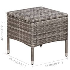 Vidaxl 3dílný bistro set polyratan šedý