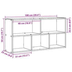 Vidaxl Nástěnná police kouřový dub 100 x 25 x 50 cm kompozitní dřevo