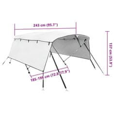 Vidaxl Bimini stříška se 4 oblouky a bočnicemi 243x(185–198)x137 cm