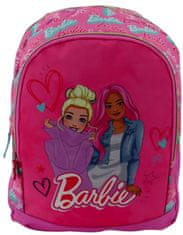 CurePink Školní batoh Barbie: Přátelé (objem 17 litrů|28 x 38 x 16 cm)