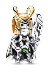 Pandora Originální bicolor přívěsek Loki Marvel 762764C01