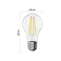 Emos LED žárovka Filament A60 A CLASS/ E27 / 3,8 W (60 W) / 806 lm / teplá bílá