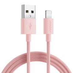 shumee Pletený kabel pro iPhoneUSB-A - Lightning, 2m, pastelově růžový