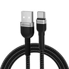 shumee Pletený kabel USB-A - USB-C 2.4A 2m černý