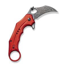 Civilight C16016B-DS1 Incisor II kapesní nůž - karambit 6,6 cm, damašek, červená, hliník