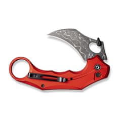 Civilight C16016B-DS1 Incisor II kapesní nůž - karambit 6,6 cm, damašek, červená, hliník