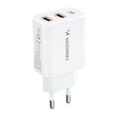 shumee Síťová nabíječka 100-240V 30W USB-C 2x USB-A bílá