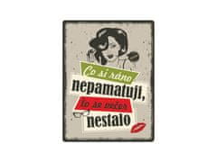 Nekupto Plechová cedule Oops! Co si ráno nepamatuji, to se večer nestalo. BU30054