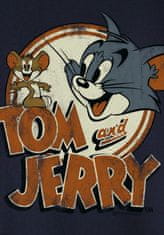 CurePink Pánské tričko Tom and Jerry: Logo (L) modré bavlna