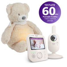 Philips Avent Chůvička dětská video SCD891/26+NATTOU Uspáváček 4v1 Sleepy Bear Beige 0m+