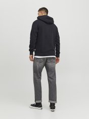 Jack&Jones Pánská mikina JJECORP Standard Fit 12233599 Black logo red (Velikost XL)