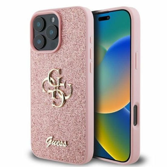 Guess Originální kryt GUESS hardcase Glitter Big 4G GUHCP16XHG4SGP for Apple iPhone 16 pro Max , barva růžová