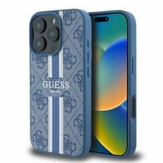 Guess Originální kryt GUESS hardcase 4G Printed Stripes MagSafe GUHMP16XP4RPSB for Apple iPhone 16 Pro Max , barva modrá