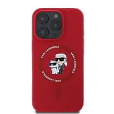 Karl Lagerfeld Originální kryt KARL LAGERFELD hardcase Silicone KC Heads Ring MagSafe KLHMP16LSCMKCRHR for Apple iPhone 16 Pro , barva červená