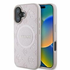 Guess Originální kryt GUESS hardcase Saffiano Peony Classic Logo MagSafe GUHMP16SPSAPSMEP for Apple iPhone 16 , barva růžová