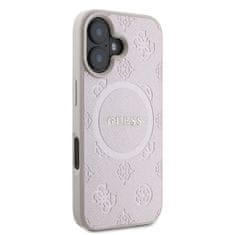 Guess Originální kryt GUESS hardcase Saffiano Peony Classic Logo MagSafe GUHMP16SPSAPSMEP for Apple iPhone 16 , barva růžová