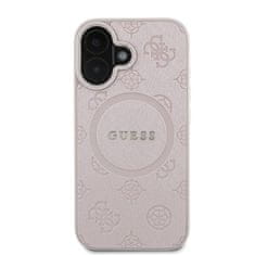 Guess Originální kryt GUESS hardcase Saffiano Peony Classic Logo MagSafe GUHMP16SPSAPSMEP for Apple iPhone 16 , barva růžová