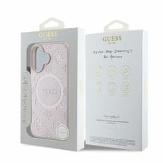 Guess Originální kryt GUESS hardcase Saffiano Peony Classic Logo MagSafe GUHMP16SPSAPSMEP for Apple iPhone 16 , barva růžová