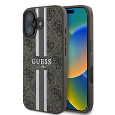 Guess Originální kryt GUESS hardcase 4G Printed Stripes MagSafe GUHMP16XP4RPSW for Apple iPhone 16 Pro Max , barva hnědá