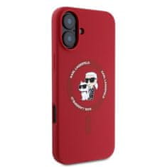 Karl Lagerfeld Originální kryt KARL LAGERFELD hardcase Silicone KC Heads Ring MagSafe KLHMP16SSCMKCRHR for Apple iPhone 16 , barva červená