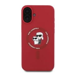 Karl Lagerfeld Originální zadní kryt hardcase Silicone KC Heads Ring MagSafe KLHMP16SSCMKCRHR pro iPhone 16 red