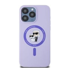 Karl Lagerfeld Originální pouzdro hardcase Silicone KC Heads Ring MagSafe KLHMP15XSCMKCRHU pro iPhone 15 Pro Max purple