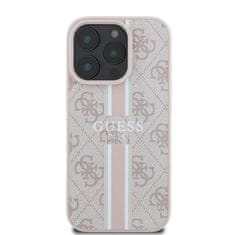 Guess Originální kryt GUESS hardcase 4G Printed Stripes MagSafe GUHMP16LP4RPSP for Apple iPhone 16 Pro , barva růžová