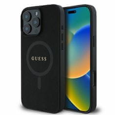 Guess Originální kryt GUESS hardcase Saffiano Classic Logo MagSafe GUHMP16LPSAHMCK for Apple iPhone 16 Pro , barva černá