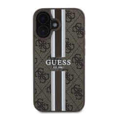 Guess Originální kryt GUESS hardcase 4G Printed Stripes MagSafe GUHMP16SP4RPSW for Apple iPhone 16 , barva hnědá