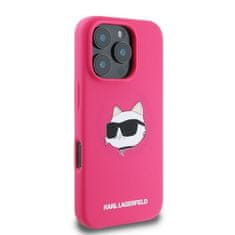 Karl Lagerfeld Originální kryt KARL LAGERFELD hardcase Silicone Choupette Head Print MagSafe KLHMP16XSCHPPLF for Apple iPhone 16 Pro Max fuschia