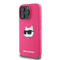 Karl Lagerfeld Originální zadní kryt hardcase Silicone Choupette Head Print MagSafe KLHMP16LSCHPPLF pro iPhone 16 Pro fuchsiový