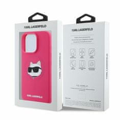 Karl Lagerfeld Originální zadní kryt hardcase Silicone Choupette Head Print MagSafe KLHMP16LSCHPPLF pro iPhone 16 Pro fuchsiový