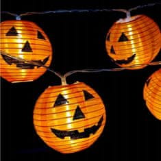 Korbi Papírový lampion LED svítící dýně, dekorace na Halloween 25 cm