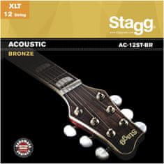 Stagg AC-12ST-BR, sada strun pro 12-ti strunnou kytaru, extra-light