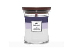 Woodwick Vonná svíčka s dřevěným knotem Trilogy svíčka střední Evening Luxe 275 g