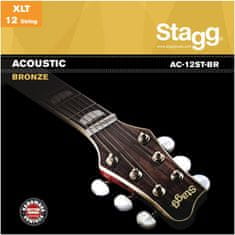 Stagg AC-12ST-BR, sada strun pro 12-ti strunnou kytaru, extra-light