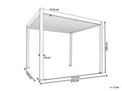 Beliani Zahradní pergola 310x310 cm Černá FORNOLI