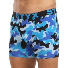 Styx Pánské boxerky long art sportovní guma maskáč modrý (UN1850) - velikost XXL