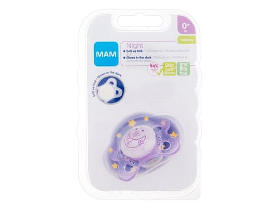 MAM Mam - Night Silicone Pacifier 0m+ Moon - For Kids, 1 pc