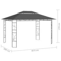 Vidaxl Altán 4 x 3 x 2,7 m antracitový 160 g/m²