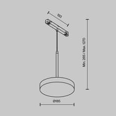 MAYTONI MAYTONI Kolejnicový systém Plato Magnetic track system Exility 15W 120d TR123-4-15W-DS-B