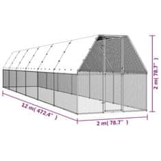 Petromila Klec pro kuřata 2 x 12 x 2 m pozinkovaná ocel