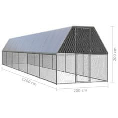 Petromila Klec pro kuřata 2 x 12 x 2 m pozinkovaná ocel