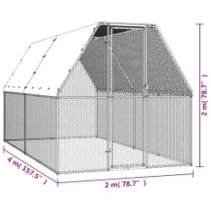 Petromila Klec pro kuřata 2 x 4 x 2 m pozinkovaná ocel