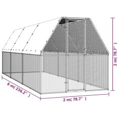 Petromila Klec pro kuřata 2 x 6 x 2 m pozinkovaná ocel