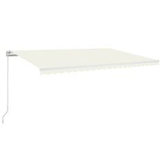 Vidaxl Ručně zatahovací markýza s LED světlem 500 x 300 cm krémová