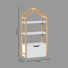 Atmosphera Dětský regál domeček s úložným boxem na hračky 30x60x120 cm