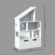 Atmosphera Dětská knihovna s úložným boxem na hračky bílá 30x64x103 cm