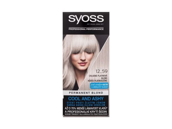 Syoss Syoss - Permanent Coloration Permanent Blond 12-59 Cool Platinum Blond - For Women, 50 ml